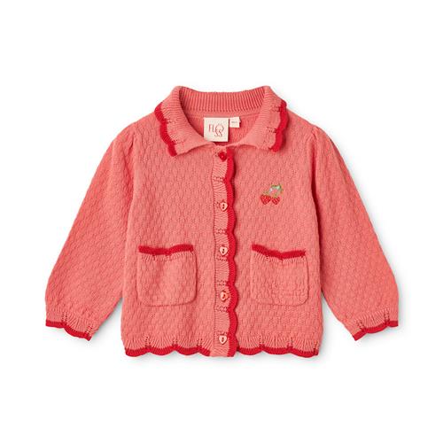 Flöss Bloom Cardigan Blossom Pink  Blossom Pink 110 cm  Lyserød  110 cm  Piger
