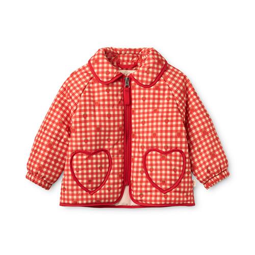 Flöss Molly Vatteret Jakke Red Berry Gingham  Red Berry Gingham 9-12 M  Rød  9-12 M  Drenge, Piger