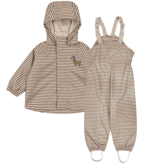 Konges Sløjd Regntøj m/u Seler/Fleece - PU - Rainy Palme Dog - S
