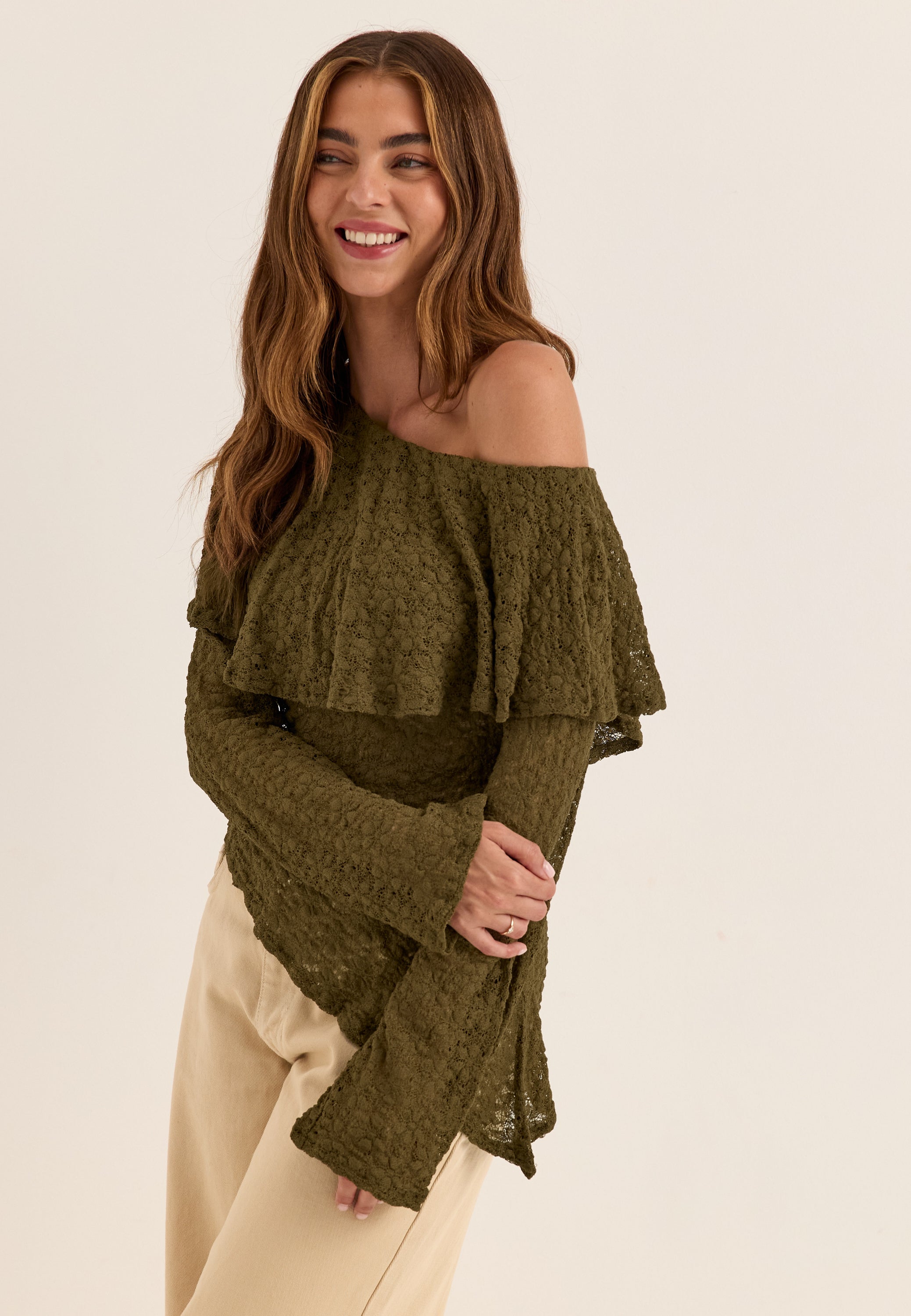 BUBBLEROOM Saga Asymmetric Lace Top