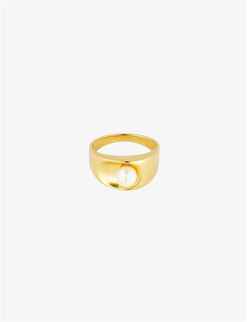 Design Letters | Pearl Solo Ring - Goldplated | 48