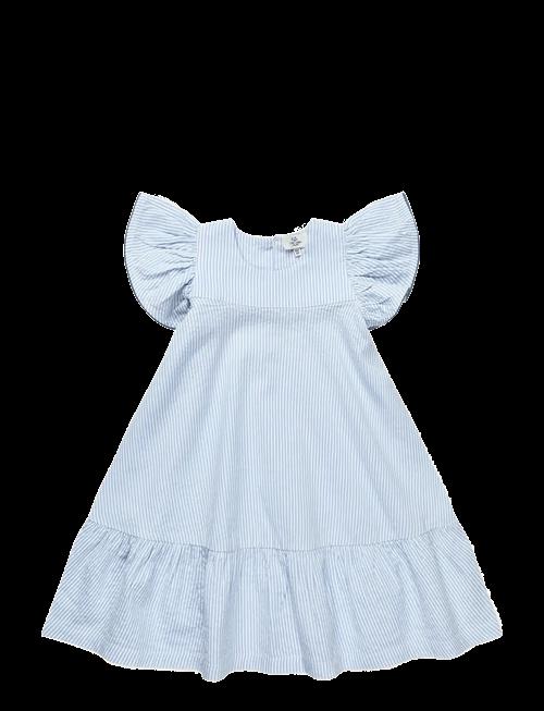Copenhagen Colors | Seersucker Dress W. Frill Sleeves | 110