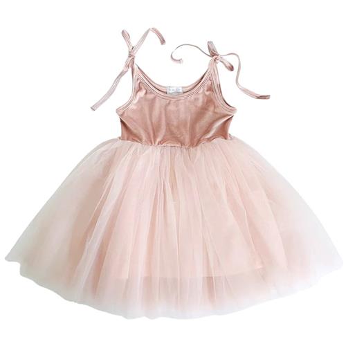 DOLLY by Le Petit Tom Velvet Cosmic Strings Tutu Kjole Pink Pink-4-6 Y  Lyserød  4-6 år  Piger