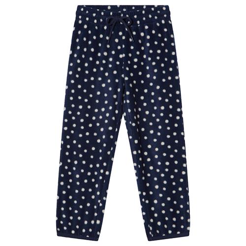 Kuling Northpole Fleece-bukser Navy Polka Dots  Navy Polka Dots-134/140 cm  Marineblå  134/140 cm  Drenge, Piger