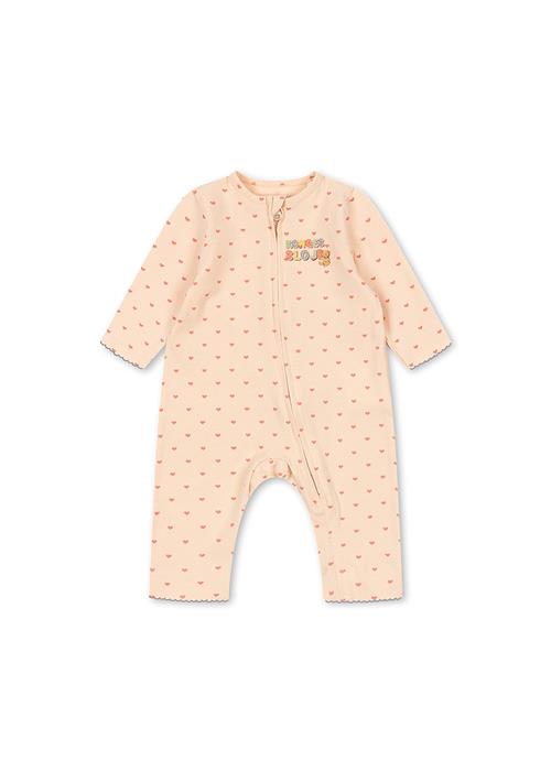Konges Sløjd Basic Zip Onesie Teddy Coeur  Teddy Coeur-3M  Lyserød  3 måneder  Piger