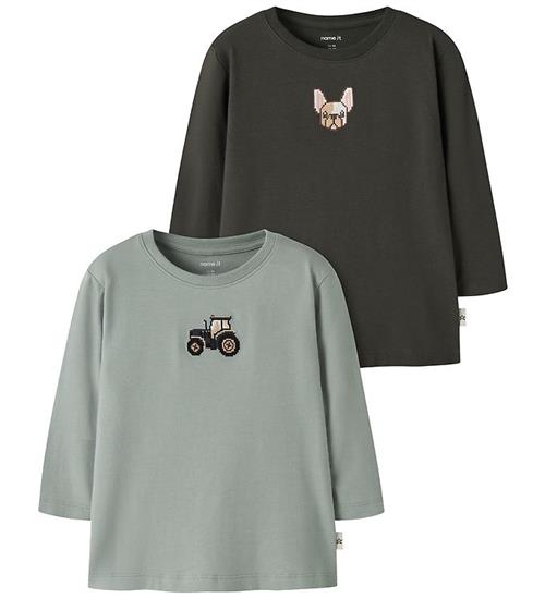 Name It Bluse - 2-pak - NmmLance - Green Milieu/Peat