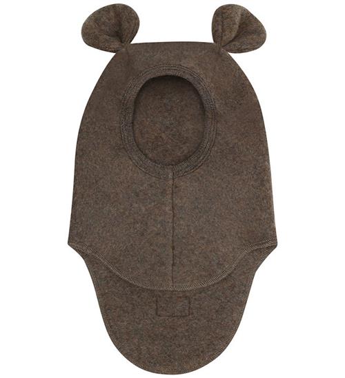 Huttelihut Elefanthue - 1-lags - Uldfleece - Brown Melange m. Ør