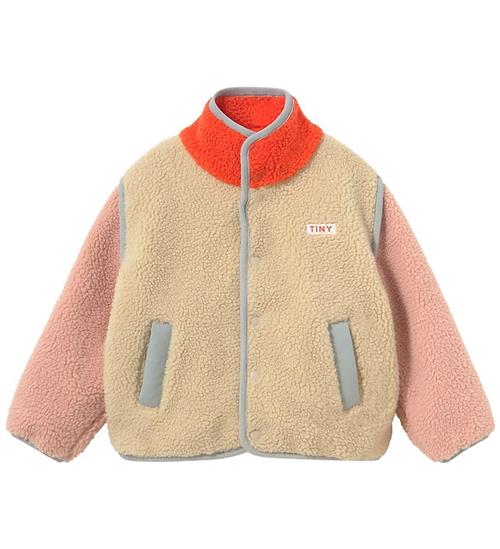 Tiny Cottons Fleecejakke - Color Block Sherpa - Vanilla