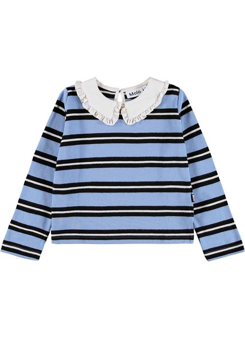 Molo Rama T-Shirts Long Sleeves Topaz Stripe Topaz Stripe 122 cm  Blå  122 cm  Piger