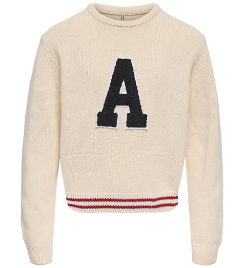 Kids Only Bluse - KogJenny - Strik - Birch/Letter A