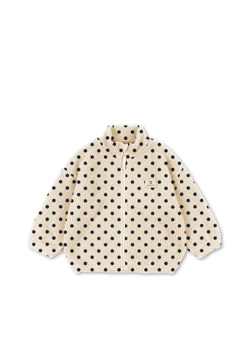 Konges Sløjd Jody Fleecejakke Med Broderi Og Luv Dot Lumiere  Dot Lumiere-6Y  Hvid  6 år  Piger