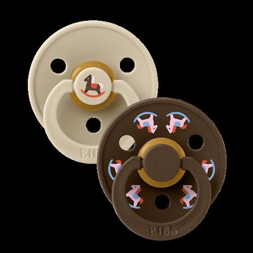 BIBS Holiday Horse 2-pak Latex-sutter Vanilla  Vanilla 0-6 M  Beige  0-6 måneder  Drenge, Piger
