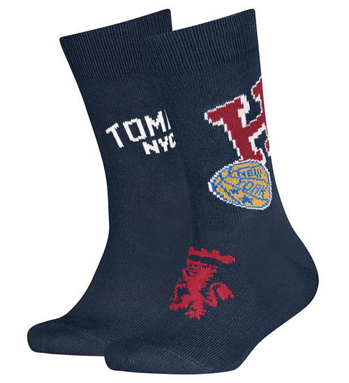 Tommy Hilfiger Strømper - 2-pak - Navy m. Print
