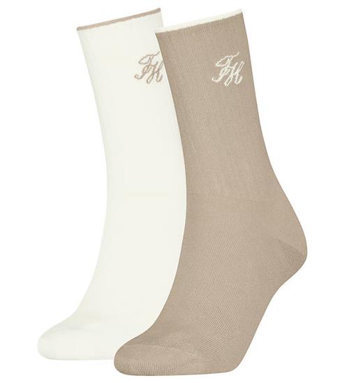 Tommy Hilfiger Strømper - 2-pak - Hvid/Sand m. Glimmer
