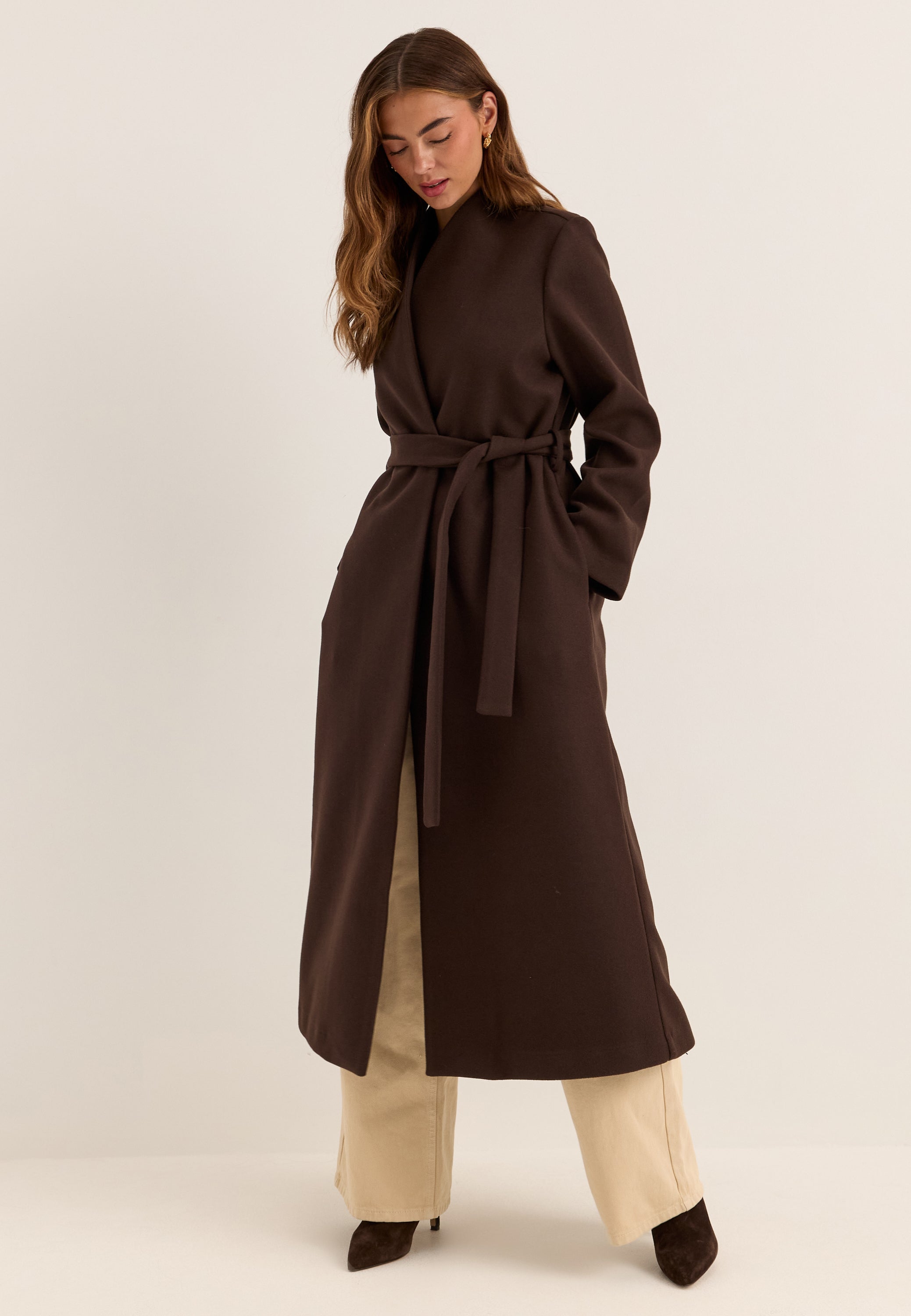BUBBLEROOM Belted Long Coat