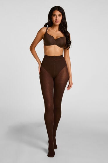 Hunkemöller Ribstrikket Strømpebukser Cashmere Blend Brun