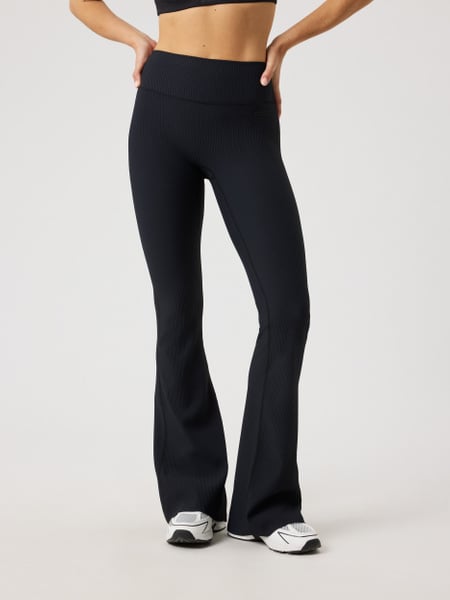 Björn Borg Studio Ribbed Flare Tights Tall Sort, M