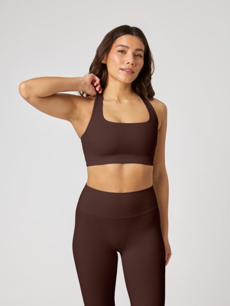 Björn Borg Studio Ribbed Racerback Bra Brun, M