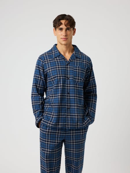 Björn Borg Core Flannel Pyjama Shirt Blå, L