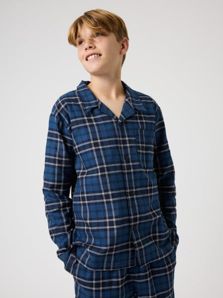 Björn Borg Core Flannel Pyjama Shirt Blå, 158-164