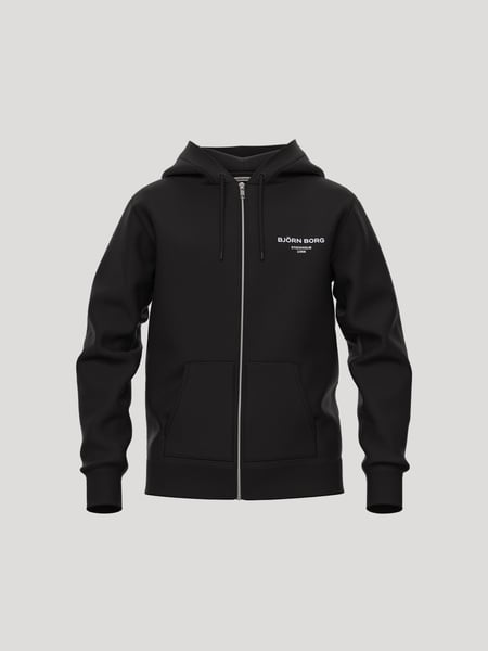 Björn Borg Borg Essential 1 Zip Hoodie Sort, 122-128