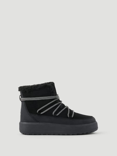 Björn Borg Women's Wooly Lace Up Boots Sort, 36