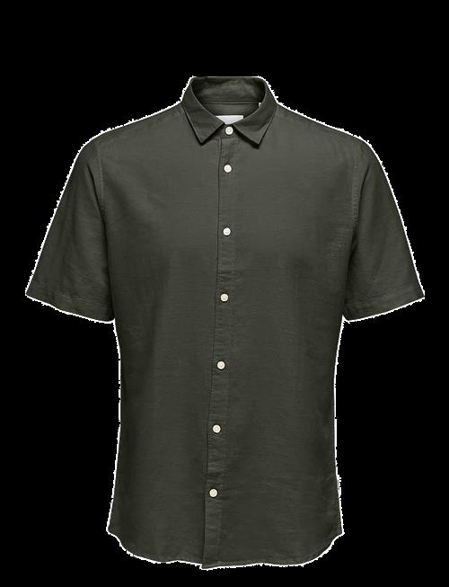 ONLY & SONS | Onscaiden Life Ss Solid Linen Blend Noos | XXL