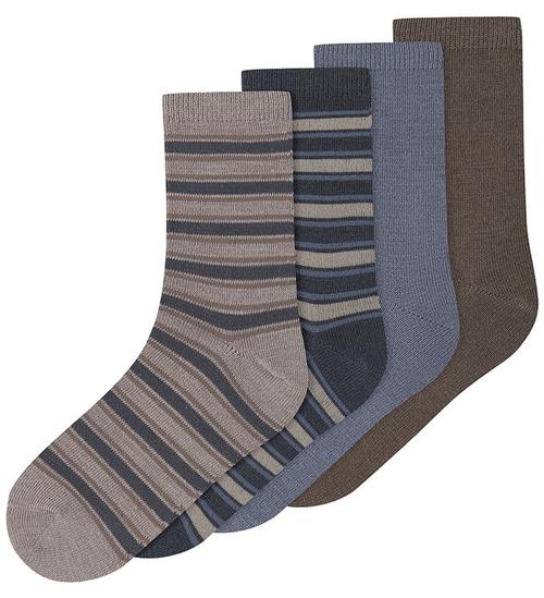Name It Strømper - 4-pak - Uld/Bomuld - NkmWak - Folkstone Gray/