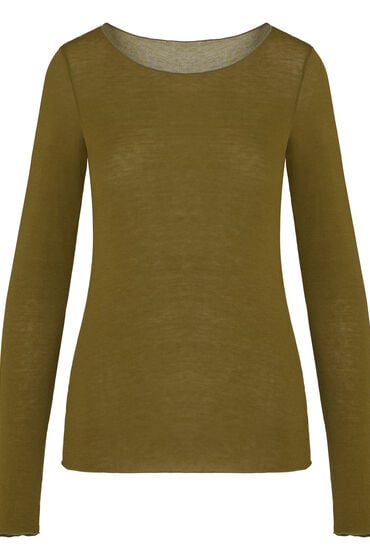 Hunkemöller super soft bådhals bluse med cashmere Grøn