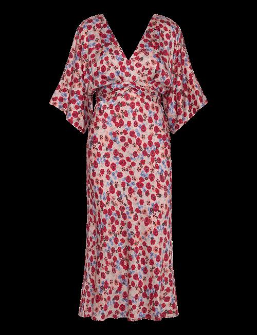 Malina | Juno V-Neck Satin Midi Dress | XS