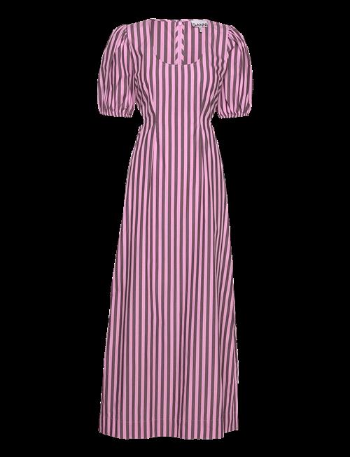 Ganni | Stripe Cotton Cutout Dress | 34