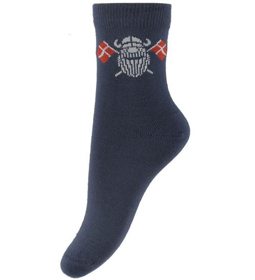 Danefæ Strømper - Bambus - DaneDanmark - Dark Grey Blue FlagErik