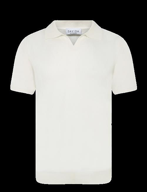 Davida Cashmere | Man Fine Knit Open Collar T-Shirt | XXL
