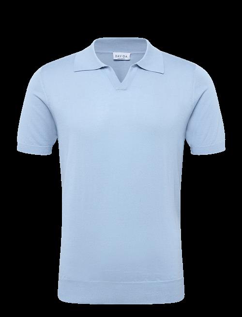 Davida Cashmere | Man Fine Knit Open Collar T-Shirt | M