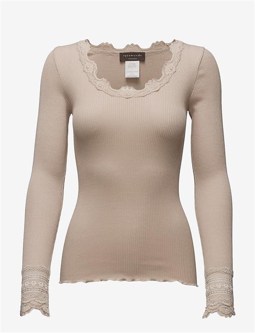 Rosemunde | Rwbenita Silk Ls O-Neck Lace T-Shirt | S