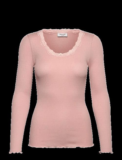 Rosemunde | Rwbabette Silk Ls U-Neck Lace T-Shirt | XL