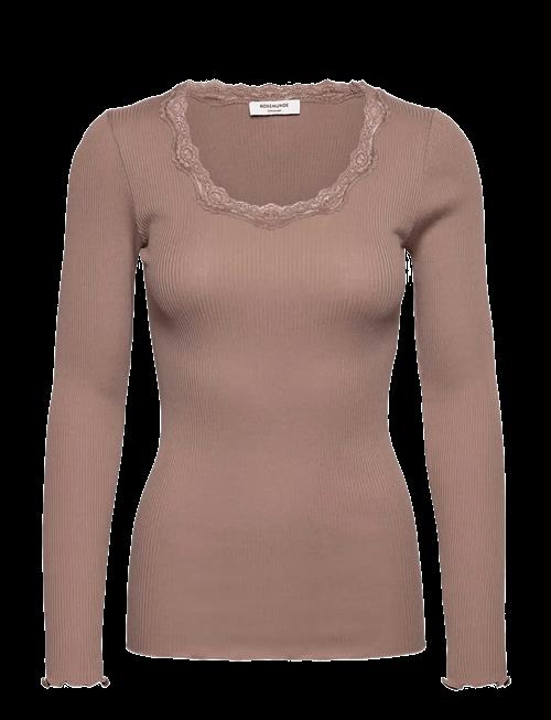 Rosemunde | Rwbabette Silk Ls U-Neck Lace T-Shirt | M