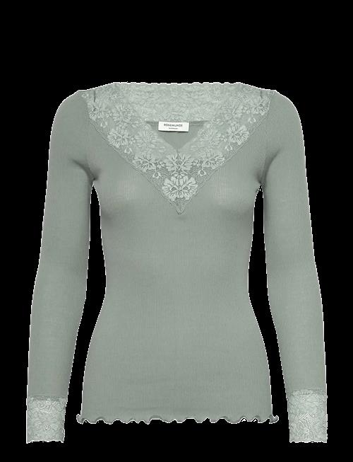 Rosemunde | Rwbernadine Organic Ls V-Neck Lace T-Shirt | XS
