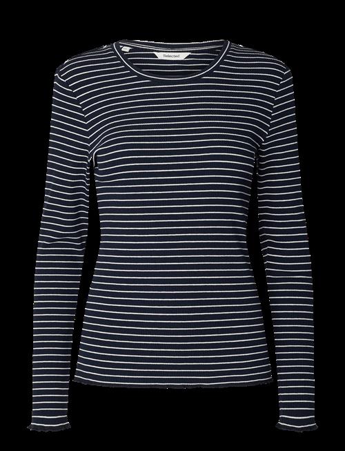 Selected | Slwanna Ls Crew Neck Tee Str Noos | S
