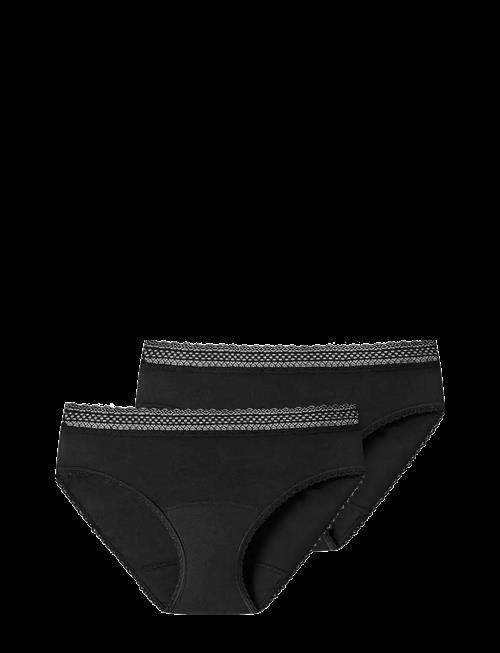 Schiesser | Menstrual Panties, 2-Pack, Black Lace - Secret Care | 50-52