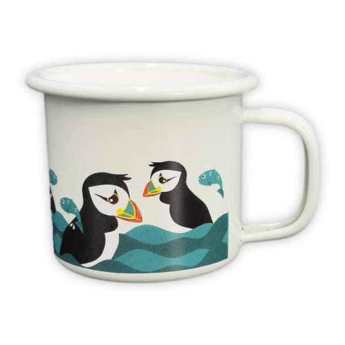 Blafre Emaljekrus 250 Ml Puffin  Blue-Onesize  Blå  One Size  Drenge, Piger