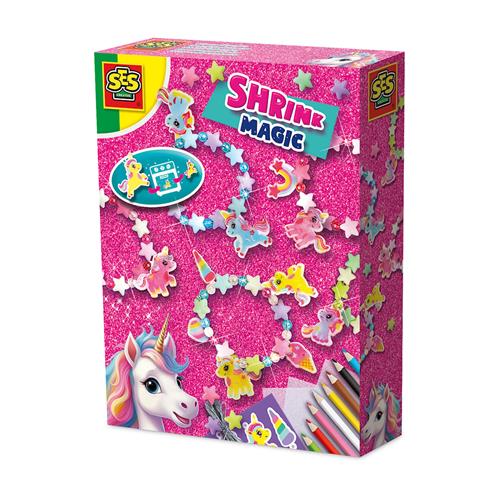 SES Creative Shrink Film Unicorns Armbånds-håndværkssæt  Pink One Size  Lyserød  One Size 5-10 Years Drenge, Piger