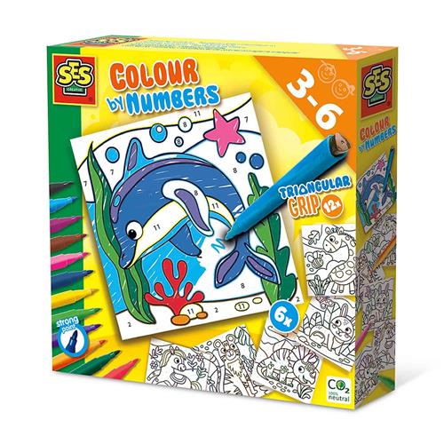 SES Creative Colour By Numbers   Yellow One Size  Gul  One Size 3+ Years Drenge, Piger