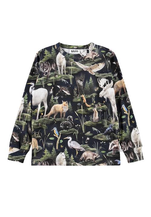 Molo Rill T-Shirts Long Sleeves Forest Fauna Forest Fauna 152 cm  Grøn  152 cm  Drenge