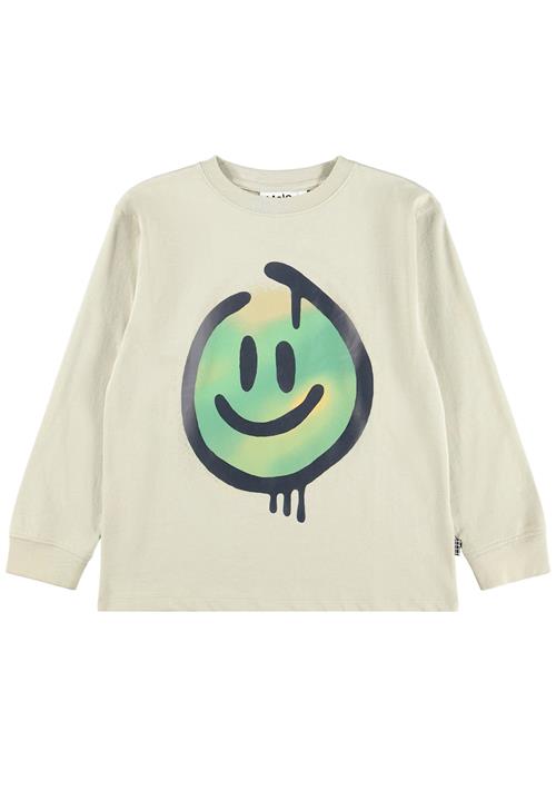 Molo Rube T-Shirts Long Sleeves Blur Smile Blur Smile 116 cm  Creme  116 cm  Drenge