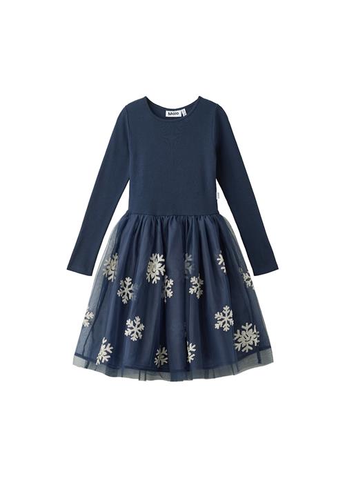 Molo Cyrus Dress Ls Snowflakes Snowflakes 110/116 cm  Marineblå  110/116 cm  Piger