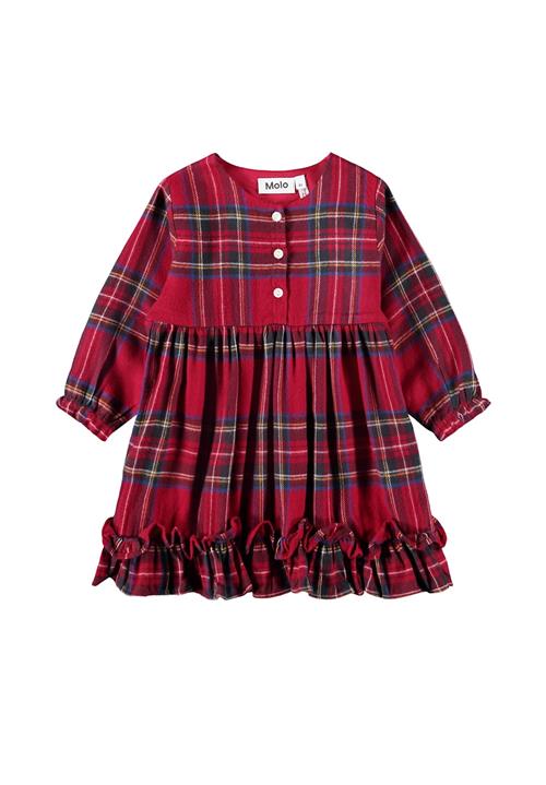 Molo Cele Dress Ls Holiday Check Holiday Check 86 cm  Rød  86 cm  Piger