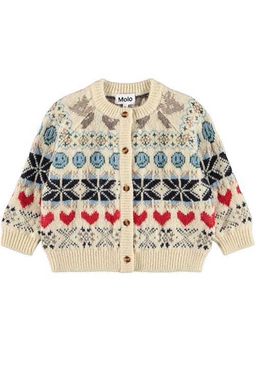 Molo Bobi Cardigan Polar Knit Polar Knit 104 cm  Creme  104 cm  Drenge, Piger
