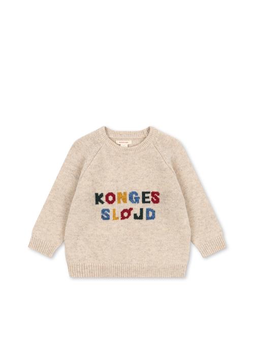 Konges Sløjd Billi Striktrøje Off White  Off White-9M  Hvid  9 måneder  Drenge, Piger