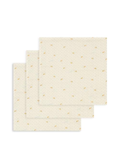 Konges Sløjd 3-pak Muslin-klude Lemon Dot  Lemon Dot-ONE SIZE  Hvid  One Size  Drenge, Piger